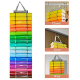 Tunnkit Vinyl Roll Holder - 36 Compartments Vinyl Storage Organizer with 7 Mesh Pockets Storage, Wall Mount/Over The Door Vinyl Roll Storage, with 2 Tunnkit