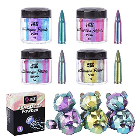 LET'S RESIN Chameleon Powder, Chameleon Mica Powder for Epoxy Resin, Pearl Pigment Powder for Painting,Soap Making, Bath Bombs, Candle Making,Slime LET'S RESIN
