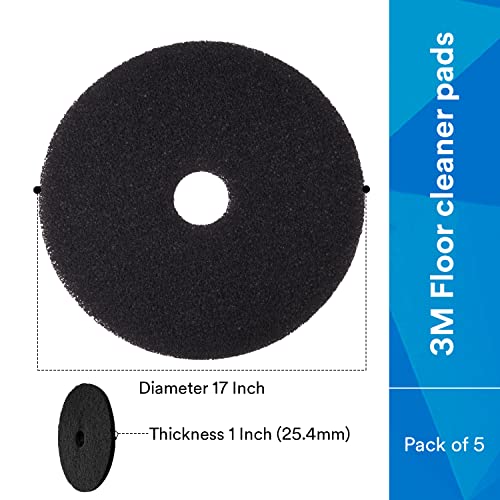 3M Black Stripper Pad 7200, 17 in, 5/Case 3M