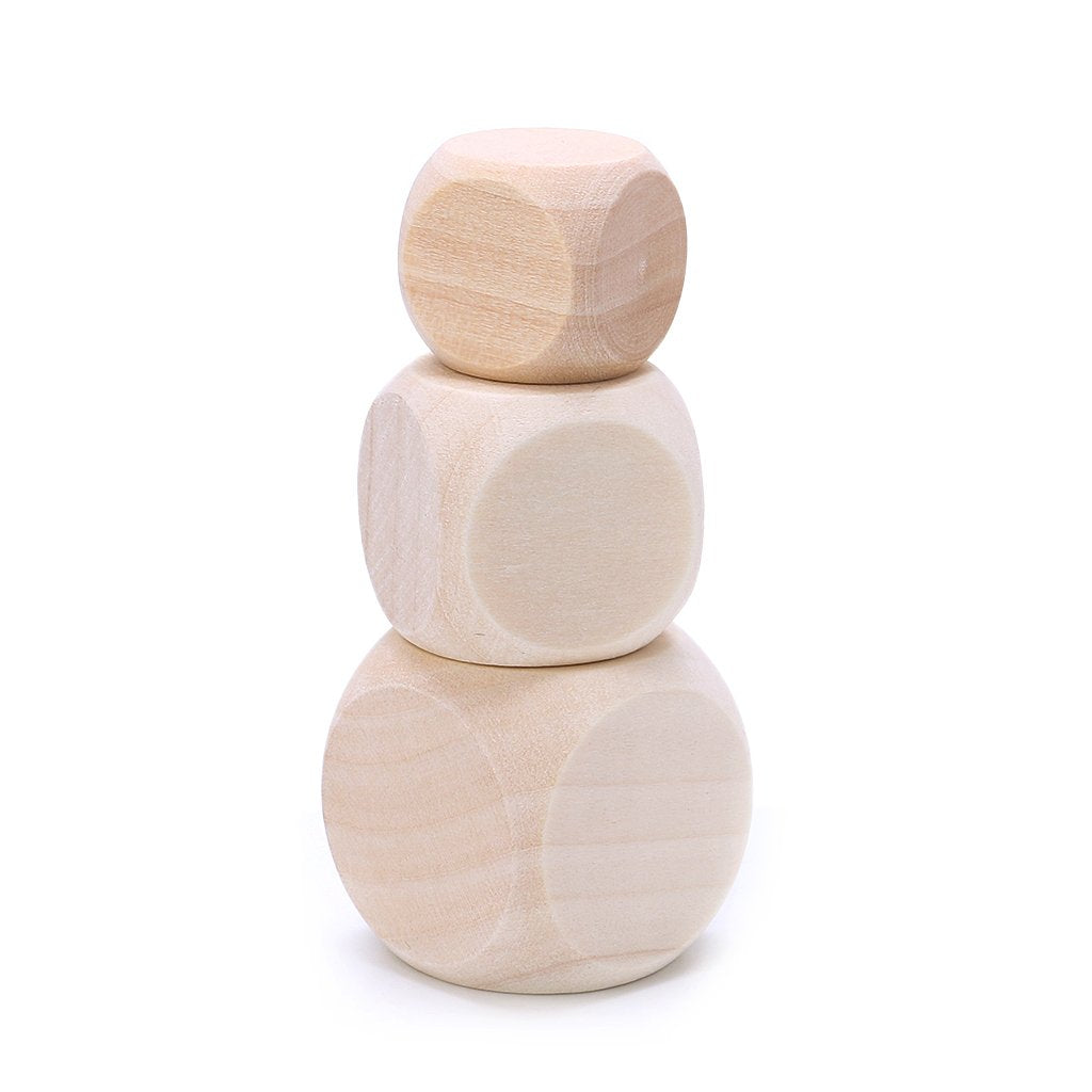 Blank Wooden Unfinished Square Blocks 6 Sided Wood Cubes with Rounded Corners for DIY Craft Projects Blank Wood Youngy