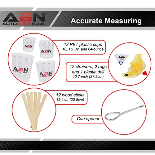 ABN Home and Automotive Paint Mixing Cups Kit - 40pc Complete Epoxy Mixer Set for Measuring Pouring Resin Oil and Paint ABN