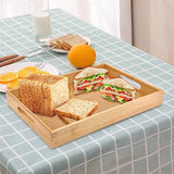 Sgigiul Bamboo Dinner Food Trays for Eating On Couch Party Platters for Serving Food Decorative Tray for Kitchen Counter Rectangle(15.74" Lx11.2”W Sgigiul