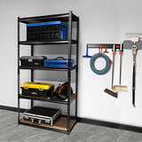 PACHIRA E-Commerce 72" Garage Shelving Heavy Duty Adjustable 5 Tier Storage Shelves with MDF Board Black Shelves for Garage,Kitchen,Office,35.43" PACHIRA E-Commerce