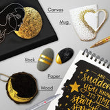 Acrylic Paint Pens - Permanent Markers 2 Gold Pens & 2 Silver Paint Marker Pens Set of 4 Acrylic Pens 0.7mm Extra Fine Tip - Ideal for Rock Painting, Drawlish