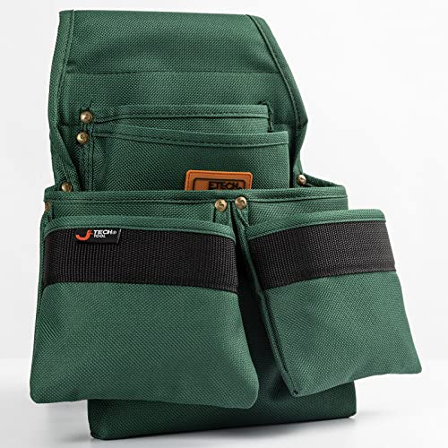 Jetech Tool Belt Pouches Bag with 4 Pocket - Heavy Duty Tool Utility Pouch with Adjustable Belt for Electrician,Carpenters,Craftsman,Gardening Jetech