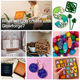 Glowforge Aura Craft Laser Cutter - Just a click to print gifts, cards, decor, & more. Hundreds of materials like wood, acrylic, even chocolate. Glowforge