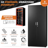 METALTIGER Locking Metal Storage Cabinet | Garage Storage Cabinet with Doors and 5 Adjustable Shelves | 71" Lockable Tool Cabinet | Heavy-Duty Metal METALTIGER