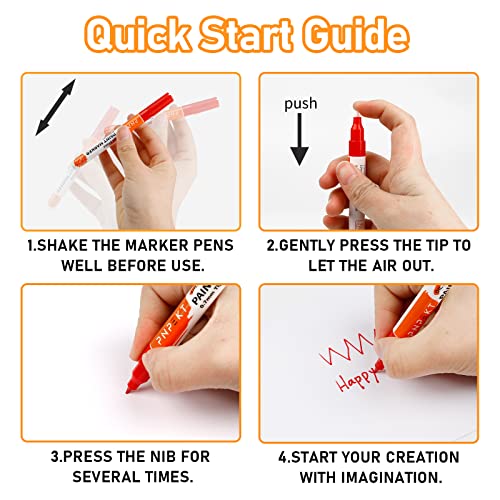  Paint Pens Paint Markers,24 Colors Oil-Based Paint