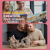 UGEARS Marble Run Spiral Hoist - Fourth Wood Marble Track 3D Puzzle Model Kit with Colored Glass Marbles - 3D Puzzles for Adults and Kids for UGEARS