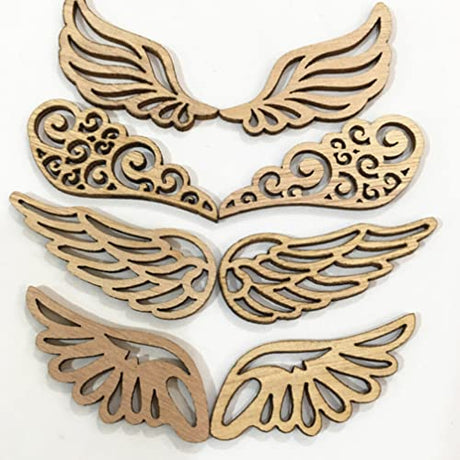 Abaodam 80pcs Angel Wing Unfinished Wooden Cutout DIY Craft Accessories for Birthday Wedding Home Decoration Abaodam