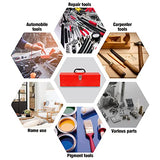 BIG RED ATB212R Torin 19" Steel Portable Tool Box Hip Roof Style Tool Box Organizer with Metal Latch Closure and Removable Storage Tray, Red BIG RED