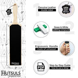 Hutsuls Leather Strop for Knife Sharpening - Get Razor-Sharp Edges with 3" x 9" Double Sided Paddle Strop Block, Easy to Use Knife Strop with Hutsuls