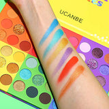 UCANBE 54 Colors Splashy Candies Eyeshadow Palette, Highly Pigmented Matte Shimmer Soft Creamy Glitter Rainbow Bright Powder Eye Shadow Blendable UCANBE