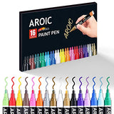 AROIC Paint Pens Paint Markers, 16 colors Oil-Based Waterproof Paint Marker Pen Set On Rock, Wood, Fabric, Metal, Plastic, Glass, Canvas, Mugs, AROIC