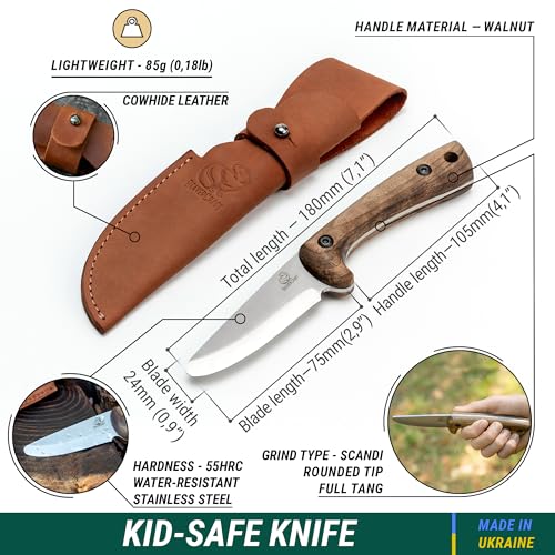 BeaverCraft BSH Kid Kids Knife Boy Scout Knife LS9P02 Pocket Leather Strop Kit BeaverCraft