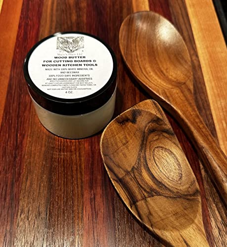 Wood Butter 4 oz Cutting Board Wax Conditioner for Butcher Block and Wooden Kitchen Tools. Macy;s Place Food Grade Protective Mineral Oil and Beeswax Macy's Place