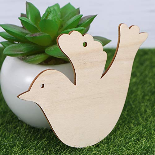 Vosarea 10pcs Wooden Bird Hanging Ornaments Christmas Tree Decoration DIY Crafts Bird Hanging Decoration for Christmas Wedding Door Window Home - WoodArtSupply