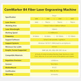 ComMarker B4 50W Fiber Laser Engraver,LightBurn Compatible Laser Engraving Machine with 2 Different Size Lens,2-in-1 Desktop and Handheld Fiber Laser ComMarker