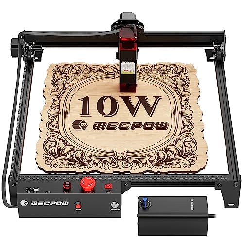 Mecpow X3 Pro Laser Engraver with Air Assist, 60W Laser Cutter, 10W Output Laser Engraving Cutting Machine, Laser Engraver for Wood and Metal,