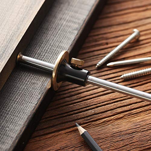Mr. Pen Wheel Marking Gauge, 2 Extra Blades, Laser Engraved Graduations, Solid Brass Face, Adjustable Mr. Pen