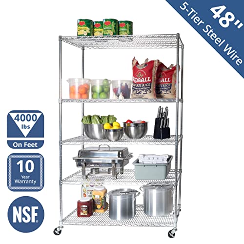 Seville Classics UltraDurable Heavy Duty NSF Solid Steel Wire Rack Storage Unit Organizer for Garage, Warehouse, Office, Restaurant, Classroom, - WoodArtSupply