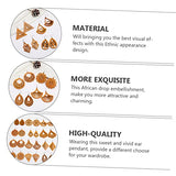 NOLITOY 8 Pairs Wooden Geometric Earrings Boho Earrings Dangle Earrings African Drop Earrings Bohemian Earrings Hollow Wooden Earrings Bohemian Drop NOLITOY