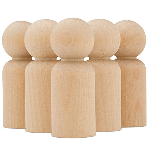 Wood Peg Dolls Unfinished 2-3/8 inch, Pack of 15 Birch Wooden Dad Dolls for Peg People Crafts and Small World Play