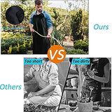 RUIBOLU Waterproof Rubber Vinyl Black Work Apron 43" Adjustable Bib for Dishwashing, Lab, Butcher, Garden,Dog Grooming aprons.1 PACK RUIBOLU