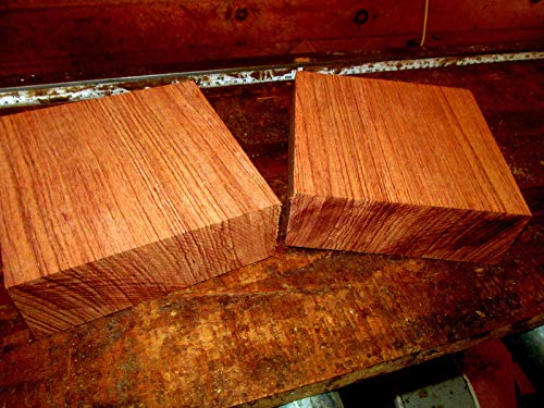 Parahita Store - 1 Piece 5" X 5" X 3" Kiln Dried Exotic Bubinga Bowl Blank Lumber Wood Lathe - Exotic Wood - Wood Working - Unfinished Wood -