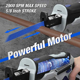 WORKPRO 12V Cordless Reciprocating Saw with Clamping Jaw, 2.0Ah Li-Ion Battery with 1 Hour Fast Charger, Variable Speed and Tool-Free Blade Change, 3 WORKPRO