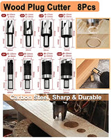 SHITIME 34 Pack Wood Working Chamfer Drilling Tools, 6 Countersink Drill Bit Set, 7 Counter Sinker Drill Bit Set, 8 Plug Cutters for Wood, 8 Drill Shitime