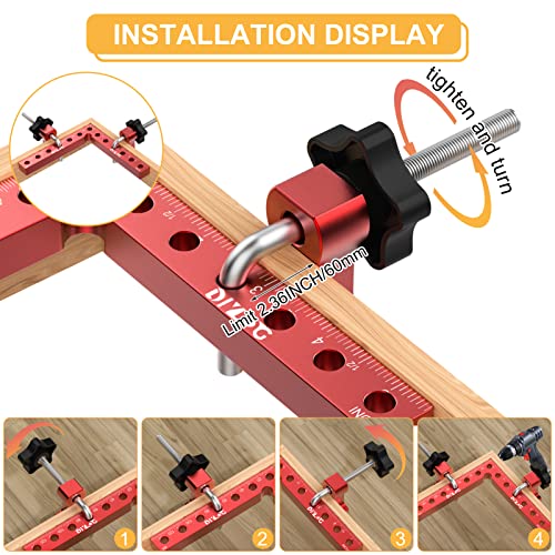 Pexzey Right Angle Clamp, 4Pack 5.5 inch 90 Degree Clamp, Wood