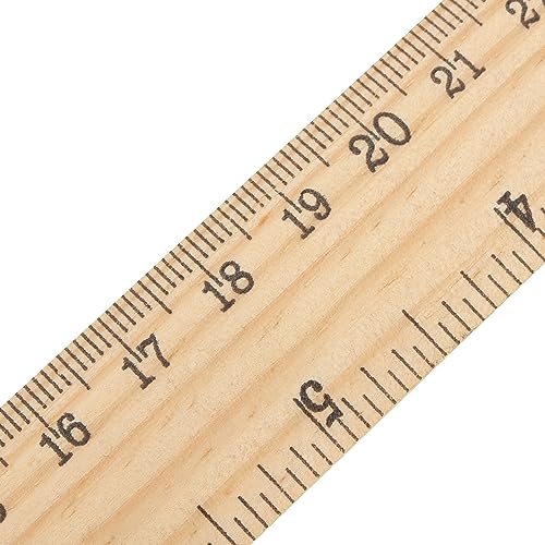 MUKCHAP 144 Pack Wooden Ruler, 12 Inch Straight Ruler, 30cm Metric Wood Ruler with Centimeters and Inches for Measuring, Office, 2 Scale - WoodArtSupply