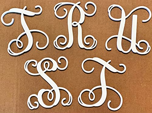 Wooden Letter 8" Blank M Vine Monogram Font MDF (Various Sizes)