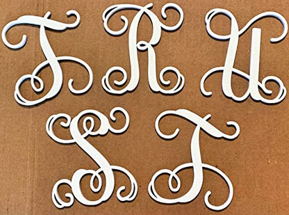 Wooden Letter 4" Blank W Vine Monogram Font MDF (Various Sizes) - WoodArtSupply