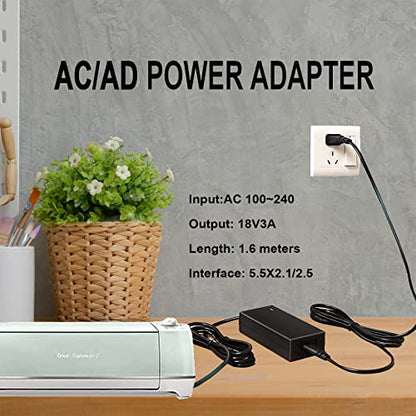 Power Cord Replacement 18V 3A DCCharger Compatible with Cricut Cutting Machine Explore Air 2/Maker/Explore/Explore Air/Explore - WoodArtSupply