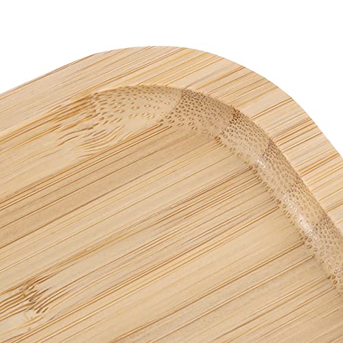 2 PCS 5 x12 Inch Rectangle Bamboo Saucer, Rectangle Bamboo Service Tray, Rounden Rectangle Wooden Plant Saucer Tray for Succulent Plant Pots1 MUKCHAP