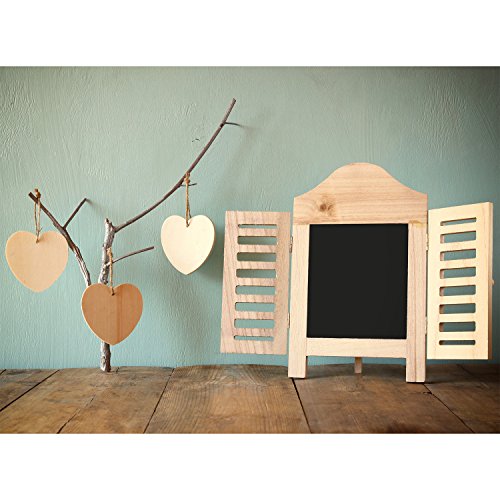 Outus 100 Pieces Wooden Hearts Blank Wooden Hearts Embellishments 40mm with 1 Roll 10m Natural Twine for Wedding Arts Crafts Card DIY Making Outus