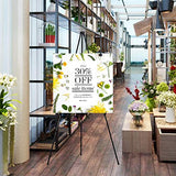 REALWAY 63" Folding Easel Stand for Display,Adjustable Floor Poster Easel for Arts,Pictures,Paintings,Telescoping Black Metal Easel Fit for Signs at REALWAY