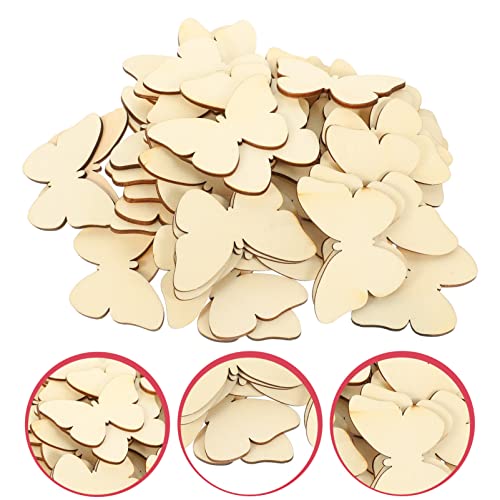 Craft for Adults 50pcs Butterfly Unfinished Wooden Natural Blank Wood Butterfly Shaped Slices Cutouts for DIY Crafts Wedding Home Decoration Small Abaodam