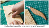 BeaverCraft Chip Carving Knife C6 1" Wood Carving Knife for Fine Chip Carving Wood and Stop Cuts Detail Chip Knife for Wood Carving Wood BeaverCraft