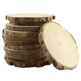 Bignc 12Pcs 4-5-Inch Unfinished Natural Thick Wood Slices Circles with Tree Bark Log Discs for DIY Craft Christmas Rustic Wedding Ornaments BIGNC