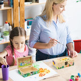 Hoemwarm 12 Pack Unfinished Wood Box with Hinged Lid, Storage Wood Box for Diy Flower Small Craft Unpainted Jewellery Organizing Plain Pine Box Art, Hoemwarm