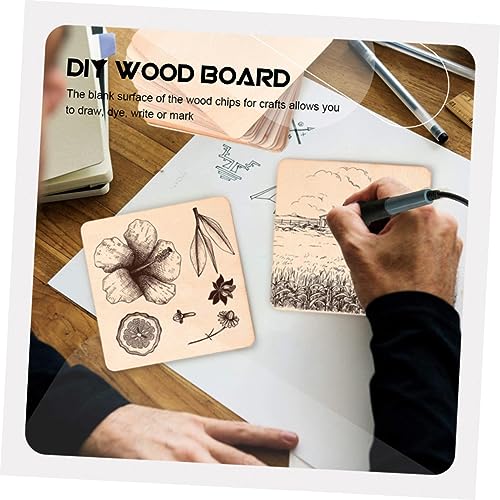 Gogogmee 50pcs Pieces Graffiti Wood Chips DIY Crafts Wood Top-Class Wood Material Wood Slices for Crafts Wood Discs Unfinished Wood Squares Blank Gogogmee