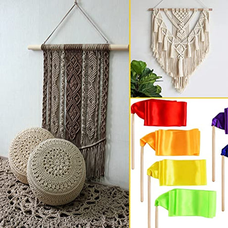 Wooden Dowel Dods Wood Dowels, 10PCS 1/2 x 12" Round Wooden Sticks for Craft, Macrame Dowel, Unfinished Hardwood Sticks for Arts and DIYers, Coowayze