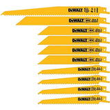 DEWALT Reciprocating Saw Blades, 10 Piece Combination Set, Various Sizes (DW4898) DEWALT