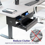 VIVO 16 inch Under Desk Mounted Sliding Pull-out Dual Level Drawer Set for Office Desk, Vertically Stacked Storage Organizer for Sit Stand VIVO
