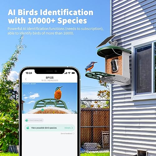 HARYMOR Bird Feeder with Camera with AI Identify Bird Species Solar Panel, Smart Bird House with Cam, Live View, Instant Arrival Alerts, Capture Bird HARYMOR