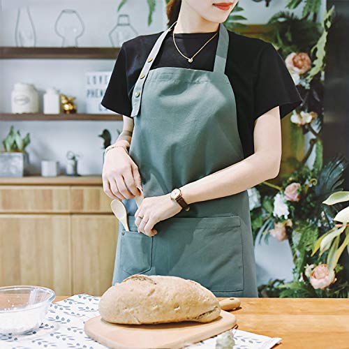 MORNITE Art Aprons for Painting Pottery Ceramics, Mens Women Kitchen Cooking Aprons Waterproof Green MORNITE