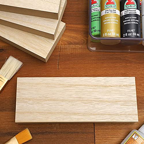 Bright Creations Unfinished Wood Block for DIY Crafts, Sign Block, Kids Games (5x9 in, 4-Pack)